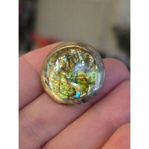 Taxco? Silver Abalone Round Pin/Brooch Very Old Rare Vintage